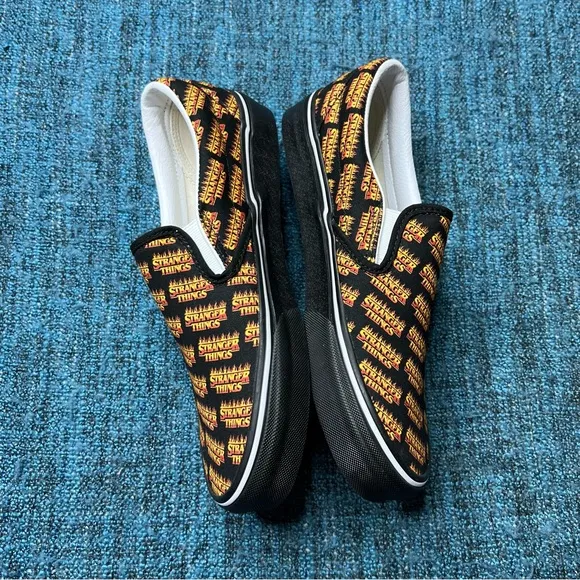 RARE Vans x Stranger Things Custom Slip On Sneakers Limited Edition
