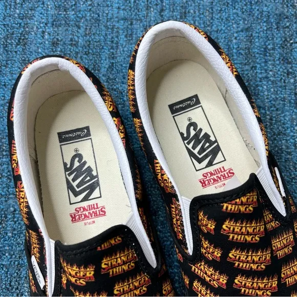 RARE Vans x Stranger Things Custom Slip On Sneakers Limited Edition