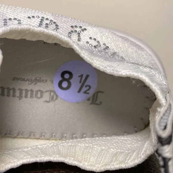 RARE Worn once Juicy Couture Avarie White &amp; Gray Camouflage Sneakers Slip on
