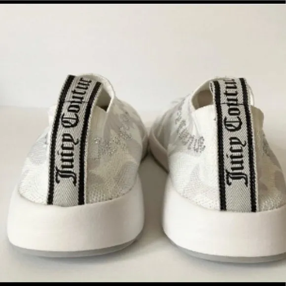 RARE Worn once Juicy Couture Avarie White &amp; Gray Camouflage Sneakers Slip on