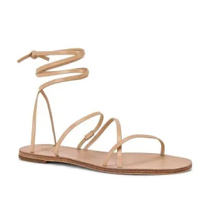 RAYE Tied up Sandals in Cognac 9 with box Womens Wrap Flat Slides
