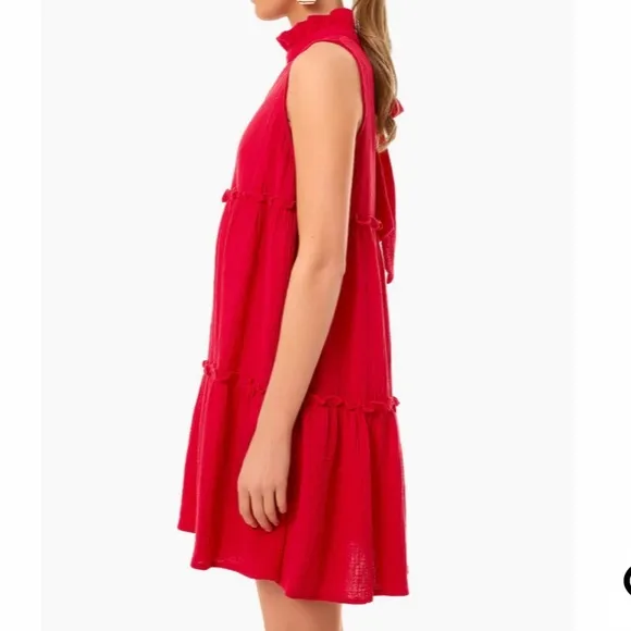 Red Lightweight Gauze Morgan DressPOMANDER PLACE