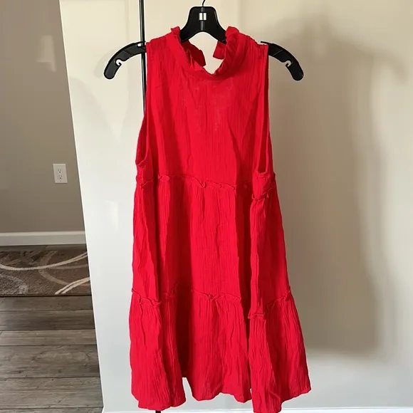 Red Lightweight Gauze Morgan DressPOMANDER PLACE