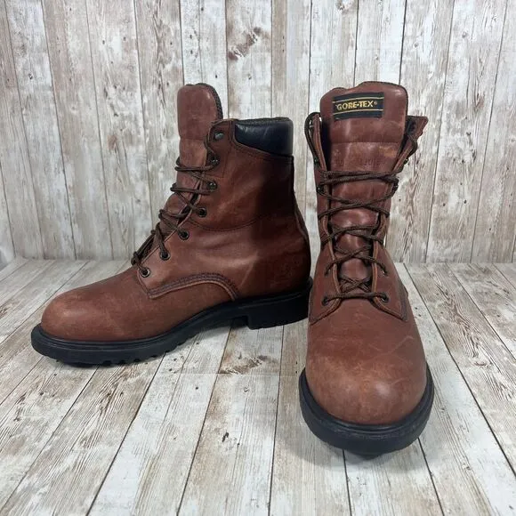 Red‎ Wing Gore-Tex Waterproof Leather Work Boots Brown Lace Up Safety 9.5D