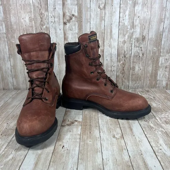 Red‎ Wing Gore-Tex Waterproof Leather Work Boots Brown Lace Up Safety 9.5D