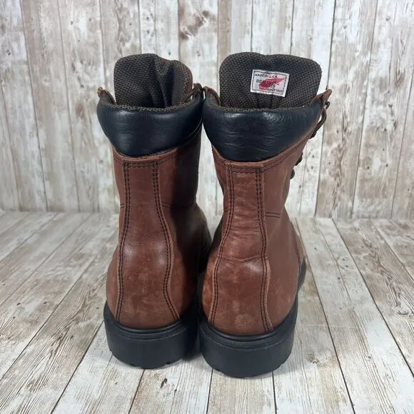 Red‎ Wing Gore-Tex Waterproof Leather Work Boots Brown Lace Up Safety 9.5D
