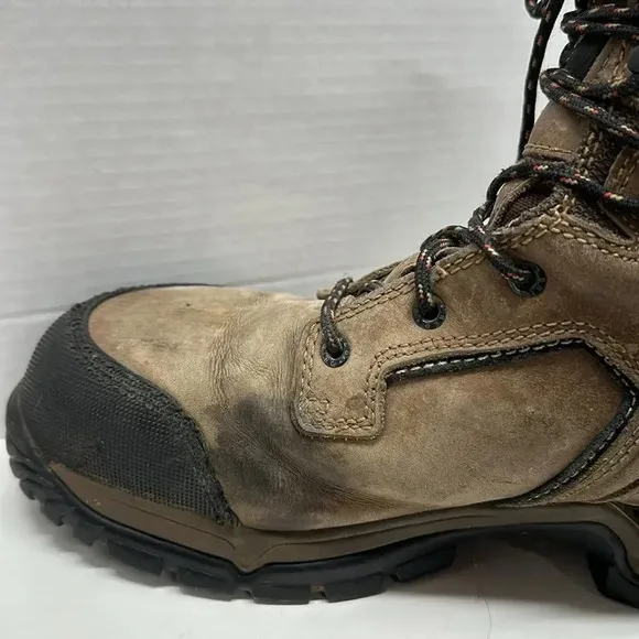 Red Wing Steel Toe Boots ASTM F 2413-11 Brown Lace Up Waterproof Men's Size 10 D