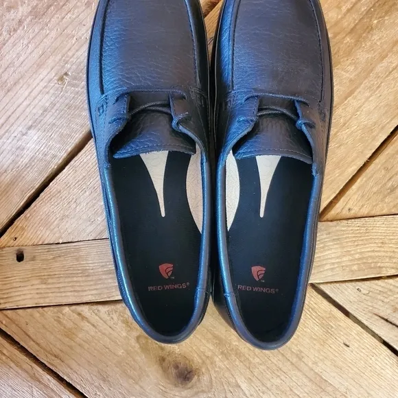 Red Wing Women's Comfort Moc Toe Squar Boat Shoes - Black Leather Size 9AA