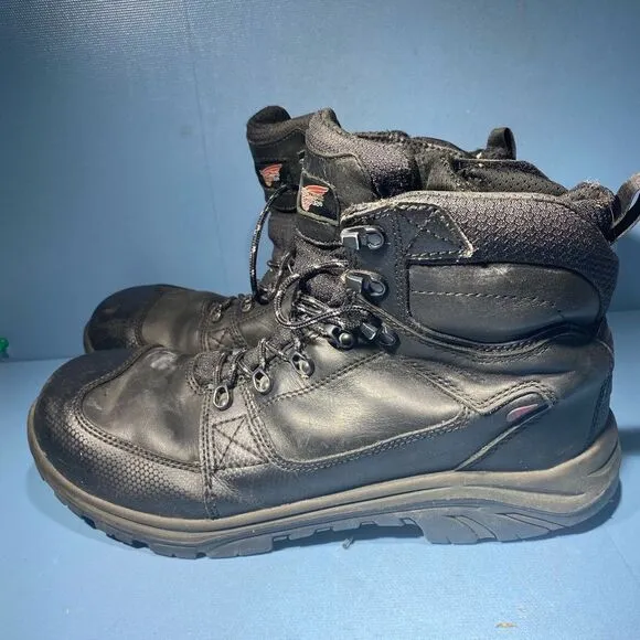 Red Wing size 12 D Work Boots Tradesman 6617 Mens Black SAFETY TOE Waterproof