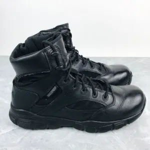 Reebok Combat Mens Size 9 Boots Black Leather Zip Waterproof Boots ASTM F2892-11