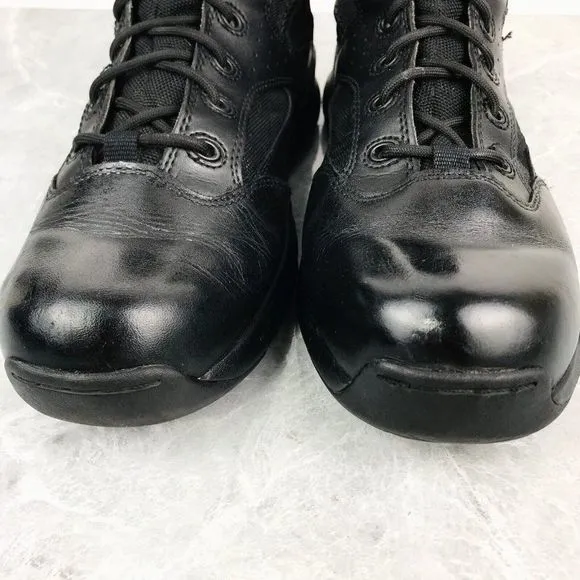 Reebok Combat Mens Size 9 Boots Black Leather Zip Waterproof Boots ASTM F2892-11