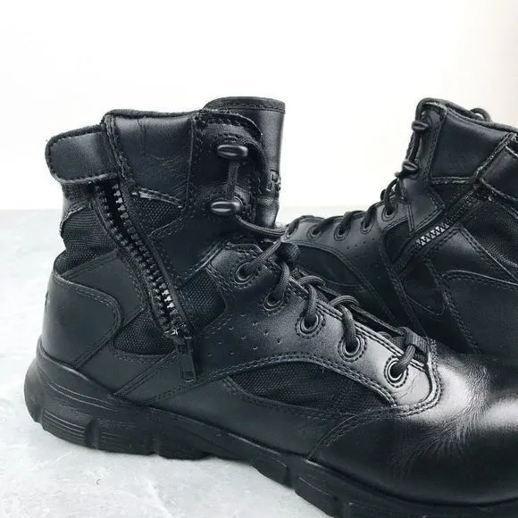 Reebok Combat Mens Size 9 Boots Black Leather Zip Waterproof Boots ASTM F2892-11
