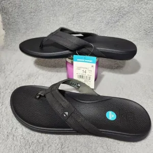 Reef Mens Cushion Phantom 2.0 Black‎ Flip Flop Sandals Size 14 NWT