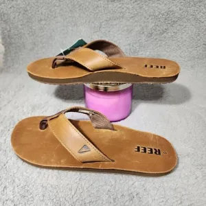 Reef‎ Mens Leather Smoothy Bronze Brown Flip Flop Sandals Size 9 NWT