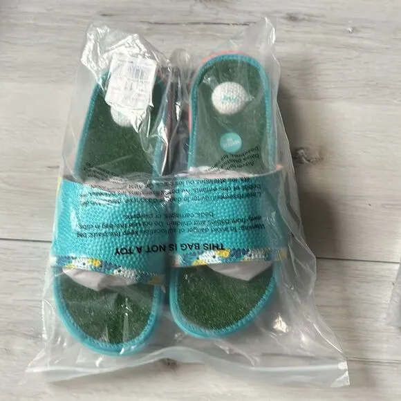 REEF Mulligan Golf Slides Blue/Green Men’s size 11 NWT in packaging