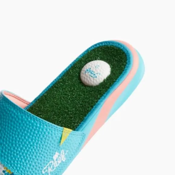 REEF Mulligan Golf Slides Blue/Green Men’s size 11 NWT in packaging