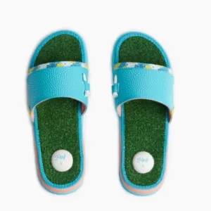 REEF Mulligan Golf Slides Blue/Green Men’s size 11 NWT in packaging