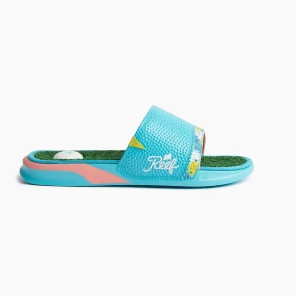 REEF Mulligan Golf Slides Blue/Green Men’s size 11 NWT in packaging