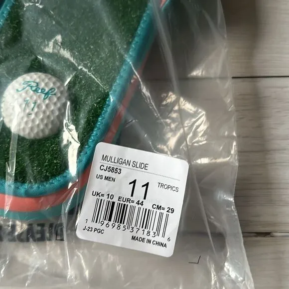 REEF Mulligan Golf Slides Blue/Green Men’s size 11 NWT in packaging