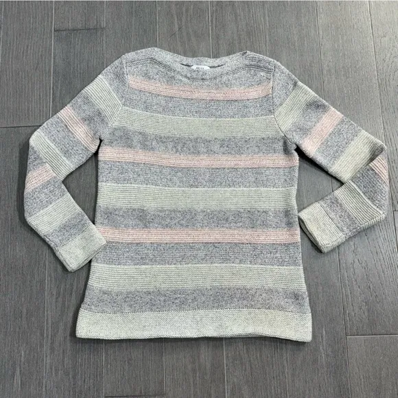 REISS Tamsin Multi Striped Jumper S Cotton Knit Boatneck Sweater Classic Preppy