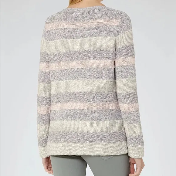 REISS Tamsin Multi Striped Jumper S Cotton Knit Boatneck Sweater Classic Preppy