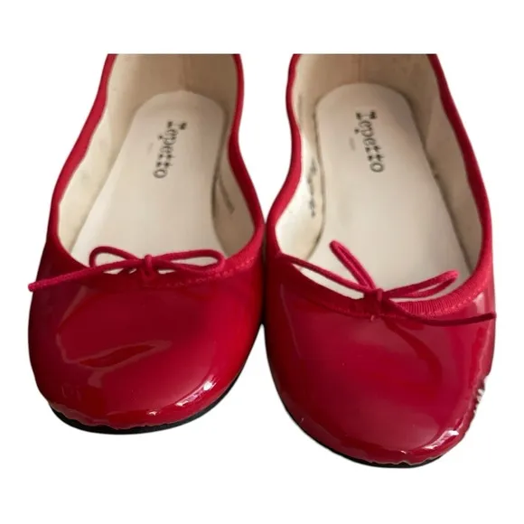 Repetto Red Patent Leather Cendrillon Ballerina Flats Size 9.5