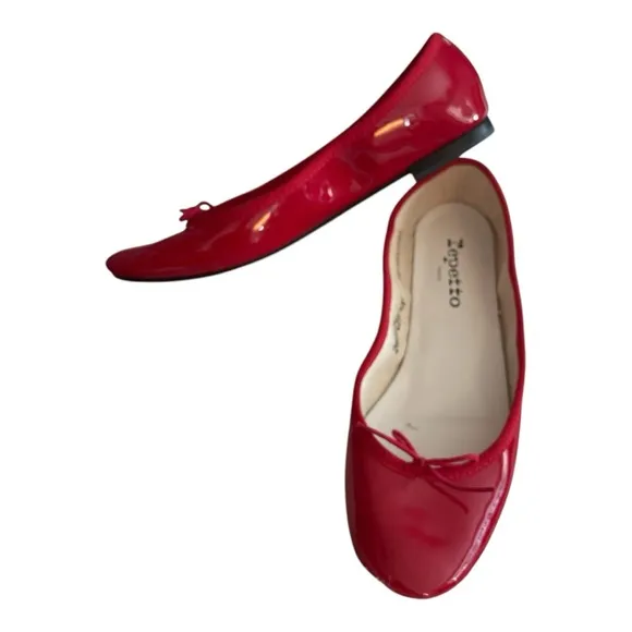 Repetto Red Patent Leather Cendrillon Ballerina Flats Size 9.5