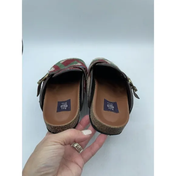 Res Ipsa Shoes Womens 9 Aztec Wool Kilim Designer Loafer Handwoven Clogs $245.00