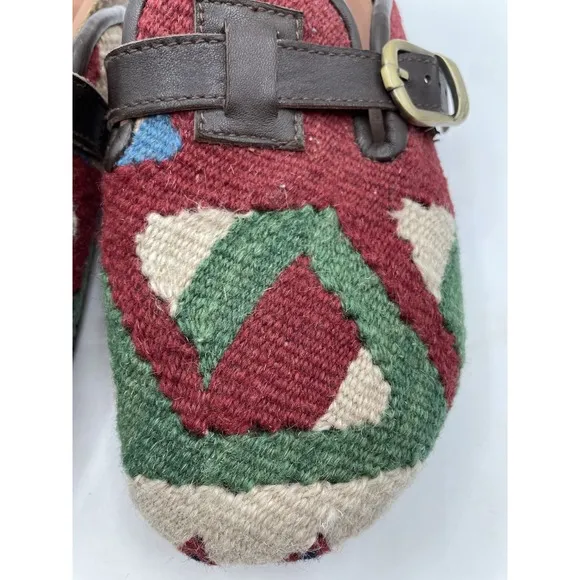 Res Ipsa Shoes Womens 9 Aztec Wool Kilim Designer Loafer Handwoven Clogs $245.00