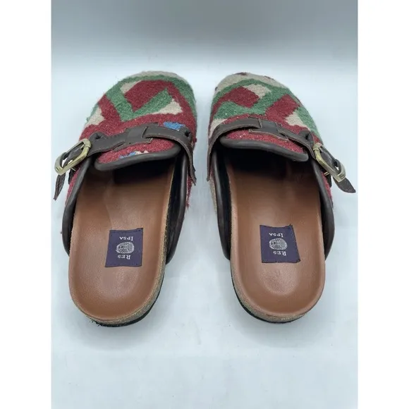 Res Ipsa Shoes Womens 9 Aztec Wool Kilim Designer Loafer Handwoven Clogs $245.00