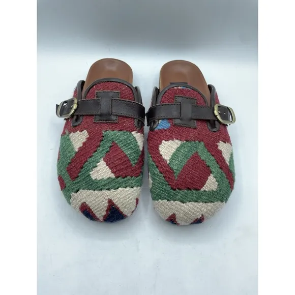 Res Ipsa Shoes Womens 9 Aztec Wool Kilim Designer Loafer Handwoven Clogs $245.00