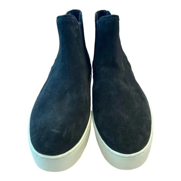 Revolve Vince Designer Newlyn Suede Leather High-Top Slip On Shoes Black 5.5