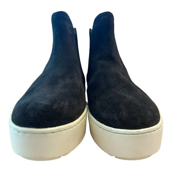 Revolve Vince Designer Newlyn Suede Leather High-Top Slip On Shoes Black 5.5