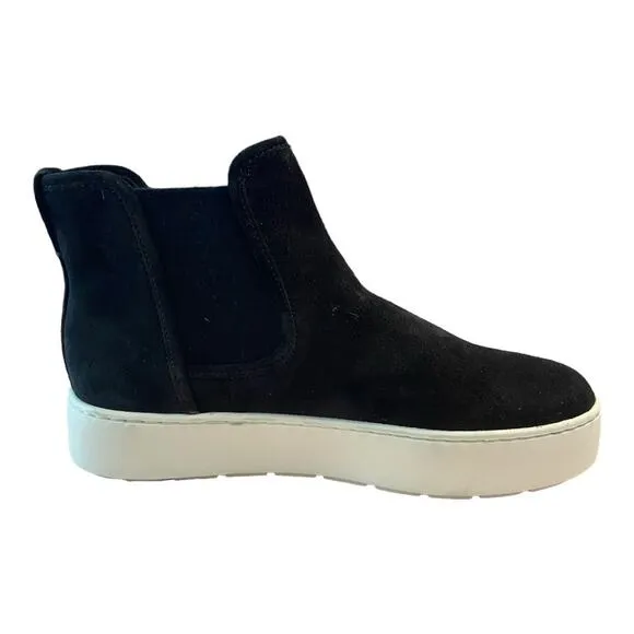 Revolve Vince Designer Newlyn Suede Leather High-Top Slip On Shoes Black 5.5