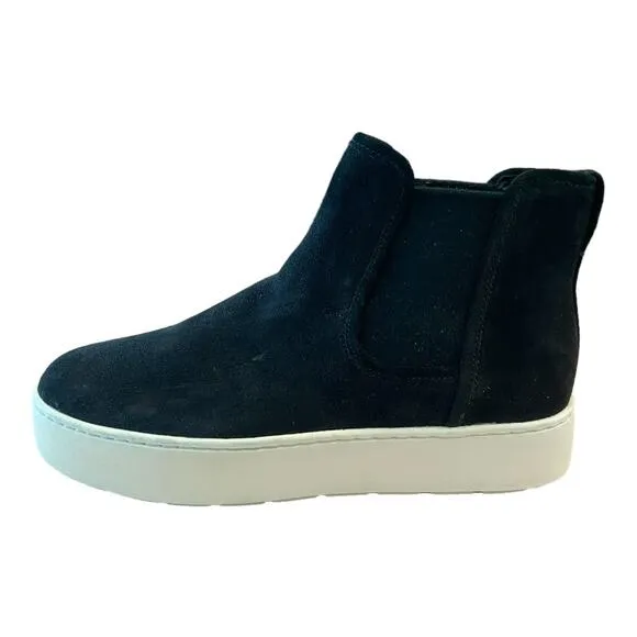Revolve Vince Designer Newlyn Suede Leather High-Top Slip On Shoes Black 5.5