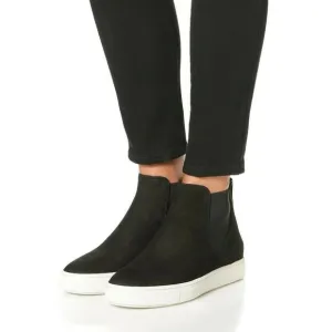 Revolve Vince Designer Newlyn Suede Leather High-Top Slip On Shoes Black 5.5