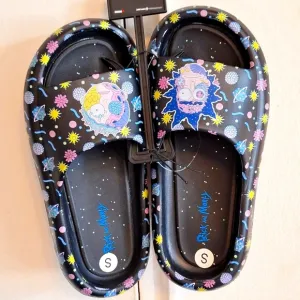 Rick and Morty slides thick foam slip ons adult swim cartoon kicks