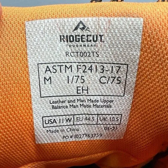 Ridgecut Men's Size 11 Waterproof Steel Toe Work Boots