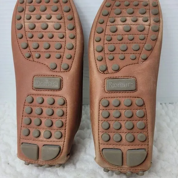 Riomar The Halyard Deck Driver Watherman Men's Loafers Size 8.5 Brown Leather