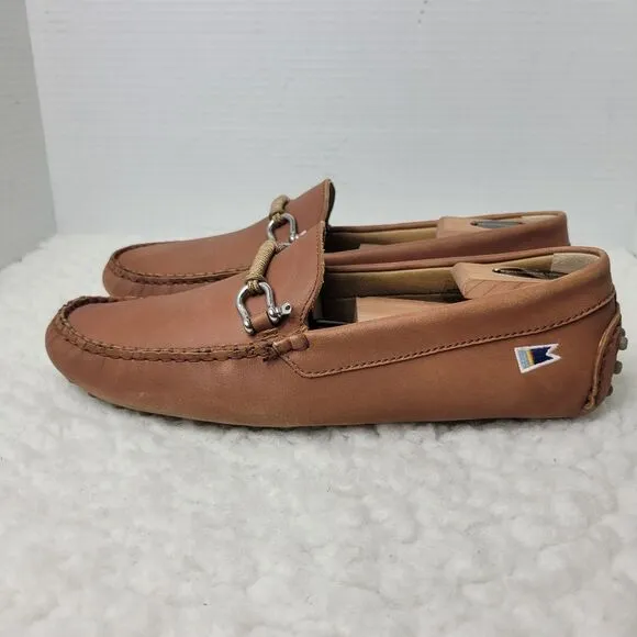 Riomar The Halyard Deck Driver Watherman Men's Loafers Size 8.5 Brown Leather