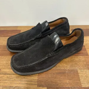 RM Williams Womens Loafers 7.5 Black Leather Suede Penny Shoe Slip On Designer