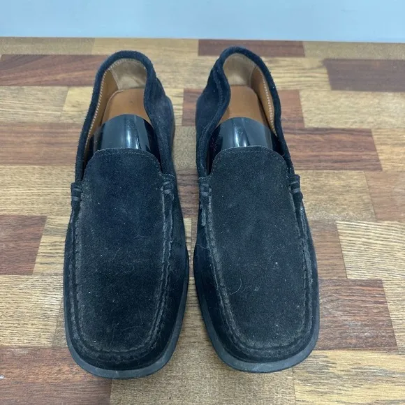 RM Williams Womens Loafers 7.5 Black Leather Suede Penny Shoe Slip On Designer