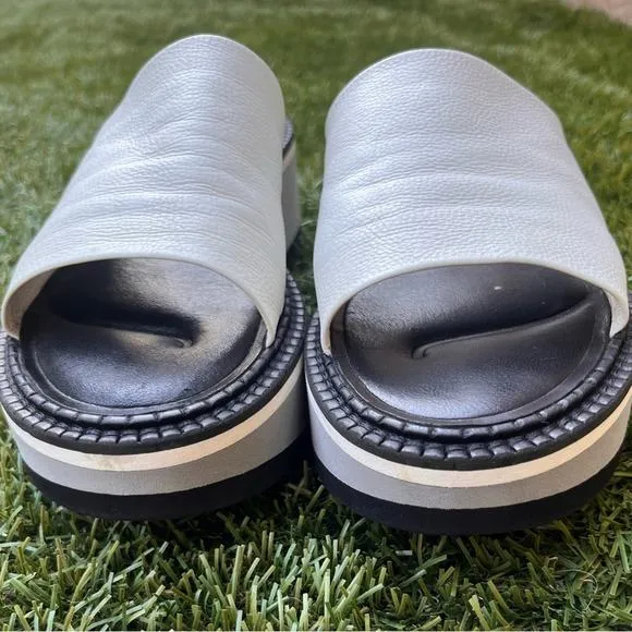 Robert Clergerie Affect Platform Lambskin Genuine Leather Chunky Block Slides 8