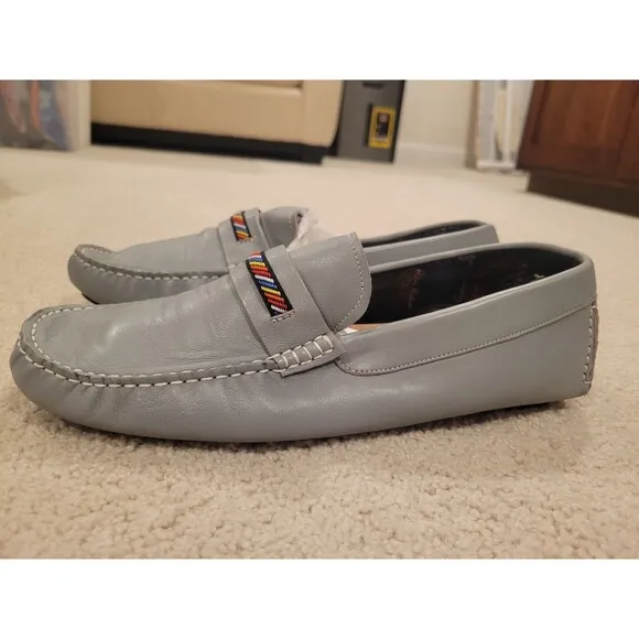 Robert Graham Hart II RGS5100II Men Leather Driving Loafers Shoes Size 11.5 blue