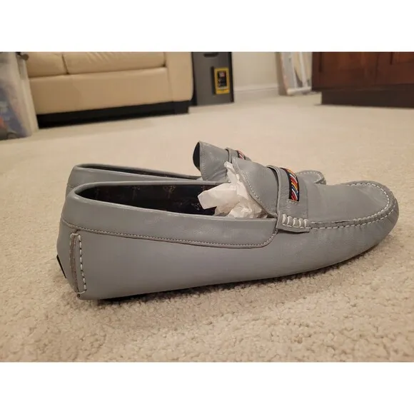 Robert Graham Hart II RGS5100II Men Leather Driving Loafers Shoes Size 11.5 blue