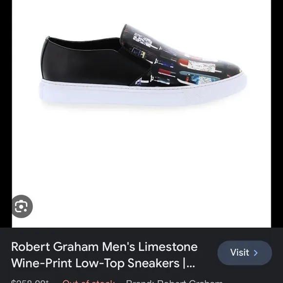 Robert Graham Limestone Wine Bottles Graphic Slip On Loafer Size 13