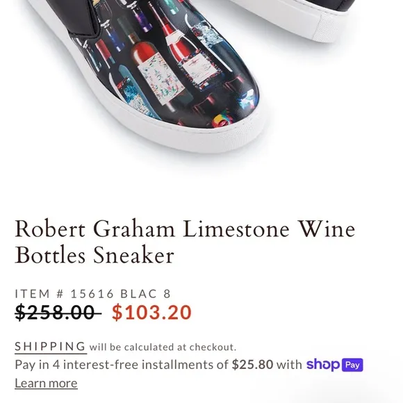 Robert Graham Limestone Wine Bottles Graphic Slip On Loafer Size 13
