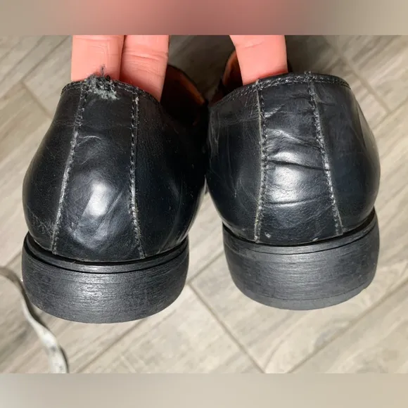 Robert Wayne ☠️ Rome Black‎ Cross Leather Loafers