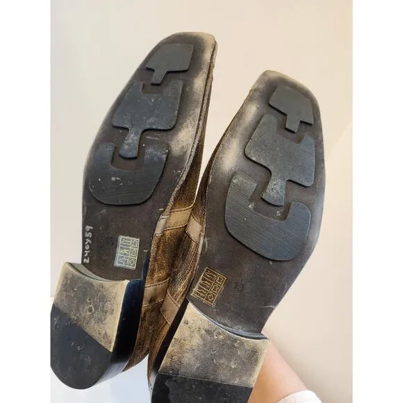 Robert Wayne Slip On Shoes Men's Size 13 Black Brown Vintage Loafers Square Toe