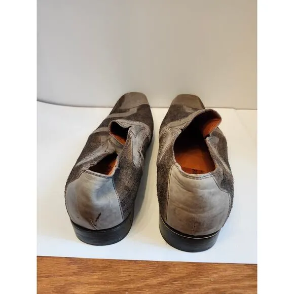 Robert Wayne Slip On Shoes Men's Size 13 Black Brown Vintage Loafers Square Toe